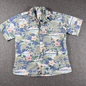 Cooke Street Hawaiian Button Up Shirt Mens Large L Hibiscus Floral